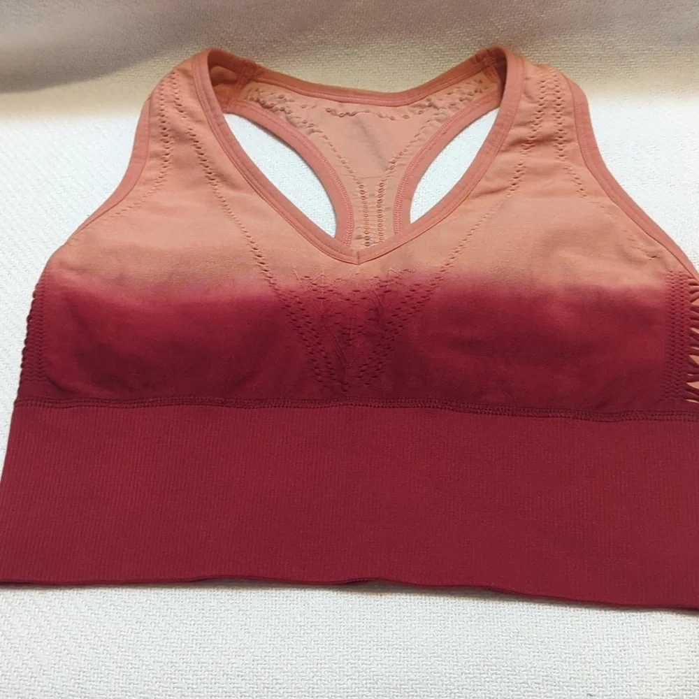 Victoria Secret PINK med Sport Ombre Seamless Racerback Sport Bra Orange Red 547